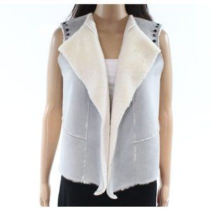 Ming Wang women's XS plush super soft suede studded fly away vest jacket